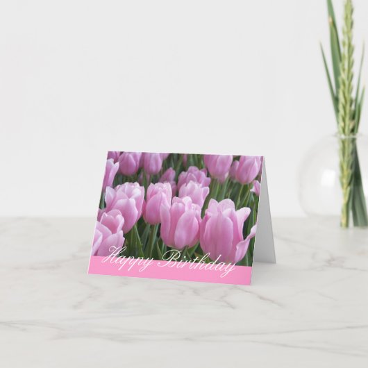 Carte d'anniversaire Tulipes roses (Devant)