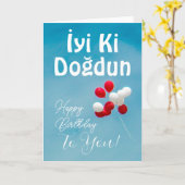 Carte d'anniversaire turque joyeuse / İyi Ki Doğdu (Fleur jaune)