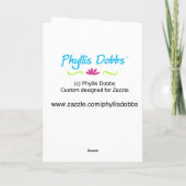 Carte d'anniversaire Turquoise avec Blue Cake (Dos)