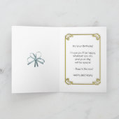 Carte d'anniversaire Turquoise avec fleurs (Intérieur)