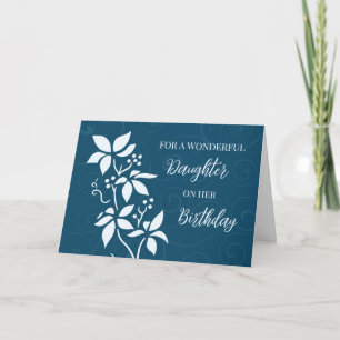 Carte d'anniversaire Turquoise Blue Flowers