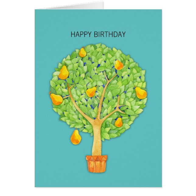 Carte d'anniversaire turquoise de Pear Tree (Devant)