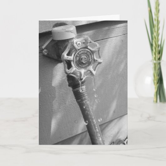 Carte d'anniversaire "Tuyau d'arrosage qui fuit" (Devant)