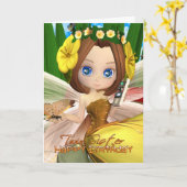 Carte d'anniversaire Twin Sister avec lune mignonn (Fleur jaune)