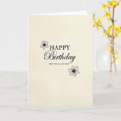 Carte d'anniversaire typographique élégante (Fleur jaune)