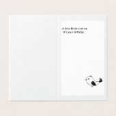 Carte d'anniversaire. Un petit oiseau m'a dit... (Outside Unfolded)