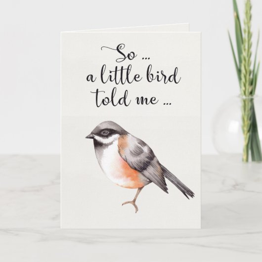 Carte d'anniversaire 'Un petit oiseau m'a dit' (Devant)