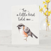 Carte d'anniversaire 'Un petit oiseau m'a dit' (Fleur jaune)