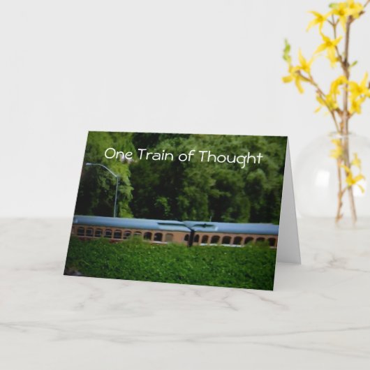 CARTE D'ANNIVERSAIRE "UN TRAIN DE PENSÉE" (Fleur jaune)