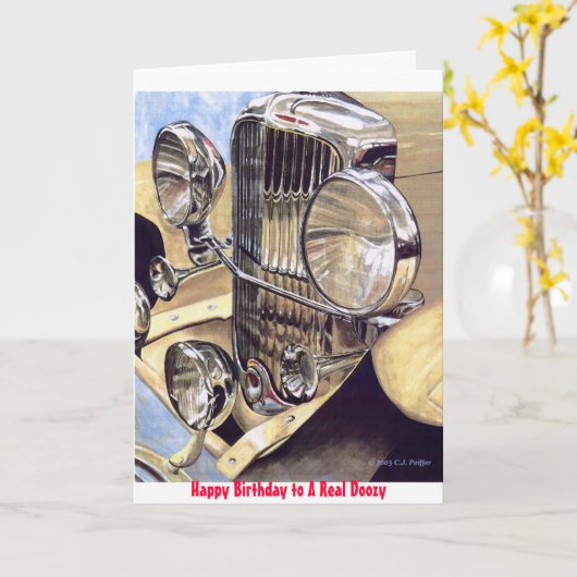 Carte d'anniversaire "Un vrai chien" (Fleur jaune)