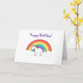 Carte d'anniversaire Unicorn (Fleur jaune)
