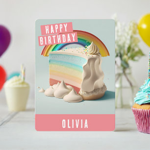 Carte d'Anniversaire Unicorn Cute