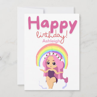 Carte d'anniversaire Unicorn Princess personnalisé