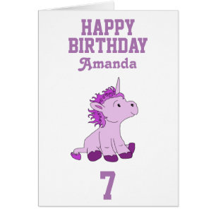 Carte d'anniversaire Unicorne pour enfants - Perso