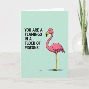 Carte d'anniversaire unique pour oiseau rose