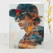 Carte d'anniversaire Urban Vibe (Fleur jaune)