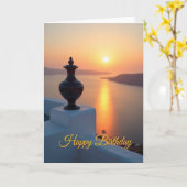 Carte d'anniversaire Urne Dorée (Fleur jaune)
