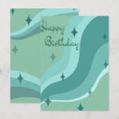 Carte d'anniversaire vague Aqua (Devant / Derrière)