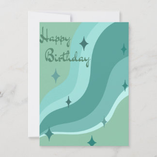 Carte d'anniversaire vague Aqua 