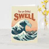 Carte d'anniversaire Vague Gonflée (Fleur jaune)