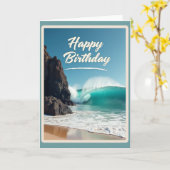 Carte d'anniversaire Vague Joyeuse (Fleur jaune)