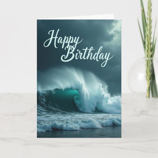 Carte d'anniversaire Vague Turquoise (Devant)