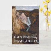 Carte d'anniversaire Vallée et cascade Vintage Loo (Fleur jaune)