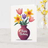 Carte d'anniversaire Vase Bloom (Fleur jaune)