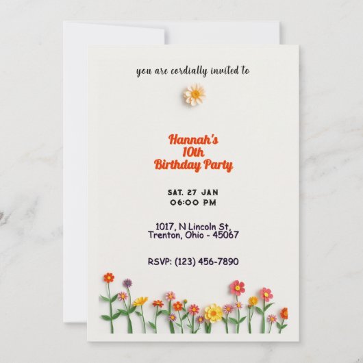 Carte d'anniversaire végétale minimaliste (Devant)