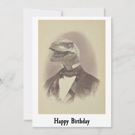 Carte d'anniversaire Velociraptor (Devant)