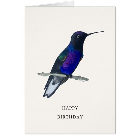 Carte d'anniversaire Velvet-Purple Coronet Humming (Devant)