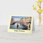 Carte d'anniversaire - Venise, Italie (Fleur jaune)