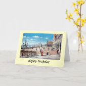 Carte d'anniversaire - Venise, Italie (Fleur jaune)