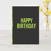 Carte d'anniversaire vert bold (Fleur jaune)