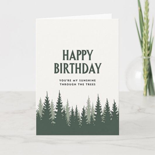 Carte d'anniversaire Vert Forêt (Devant)