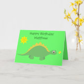 Carte d'Anniversaire Vert & Jaune (Fleur jaune)
