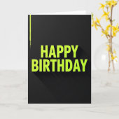 Carte d'anniversaire Vert Lumineux (Fleur jaune)