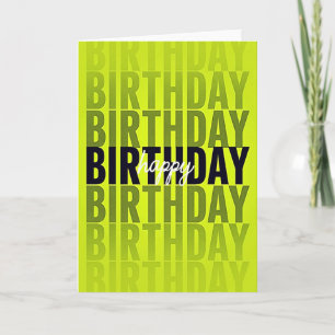 Carte d'anniversaire vert néon