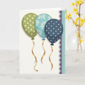 Carte d'anniversaire vert olive (Fleur jaune)