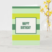 Carte d'anniversaire vert vibrant (Fleur jaune)