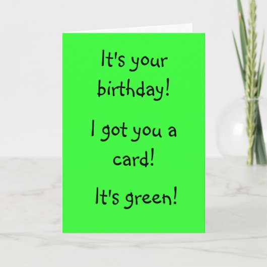 Carte d'anniversaire verte (Devant)