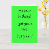 Carte d'anniversaire verte (Fleur jaune)