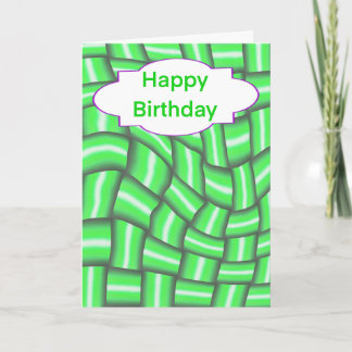 Carte d'anniversaire verte abstraite joyeuse