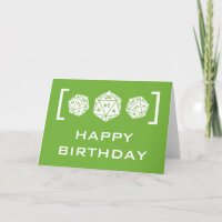 Carte d'anniversaire verte de Gamer des matrices