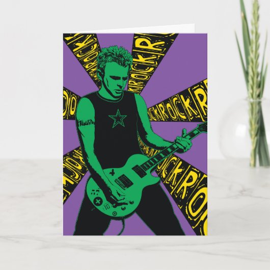 Carte d'anniversaire verte de Rockin (Devant)