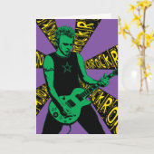 Carte d'anniversaire verte de Rockin (Fleur jaune)