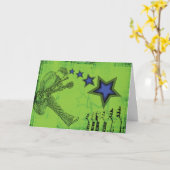 Carte d'anniversaire verte de Rockin (Fleur jaune)
