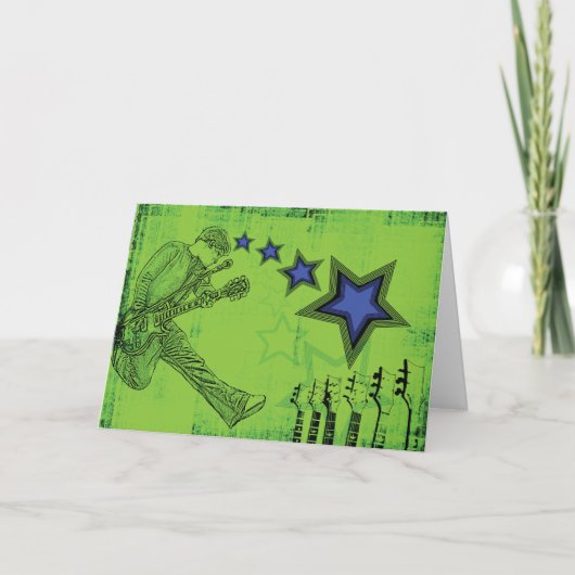 Carte d'anniversaire verte de Rockin (Devant)