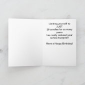 Carte d'anniversaire verte de sourire affecté (Intérieur)