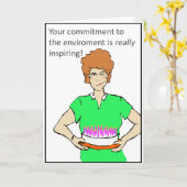 Carte d'anniversaire verte de sourire affecté (Fleur jaune)